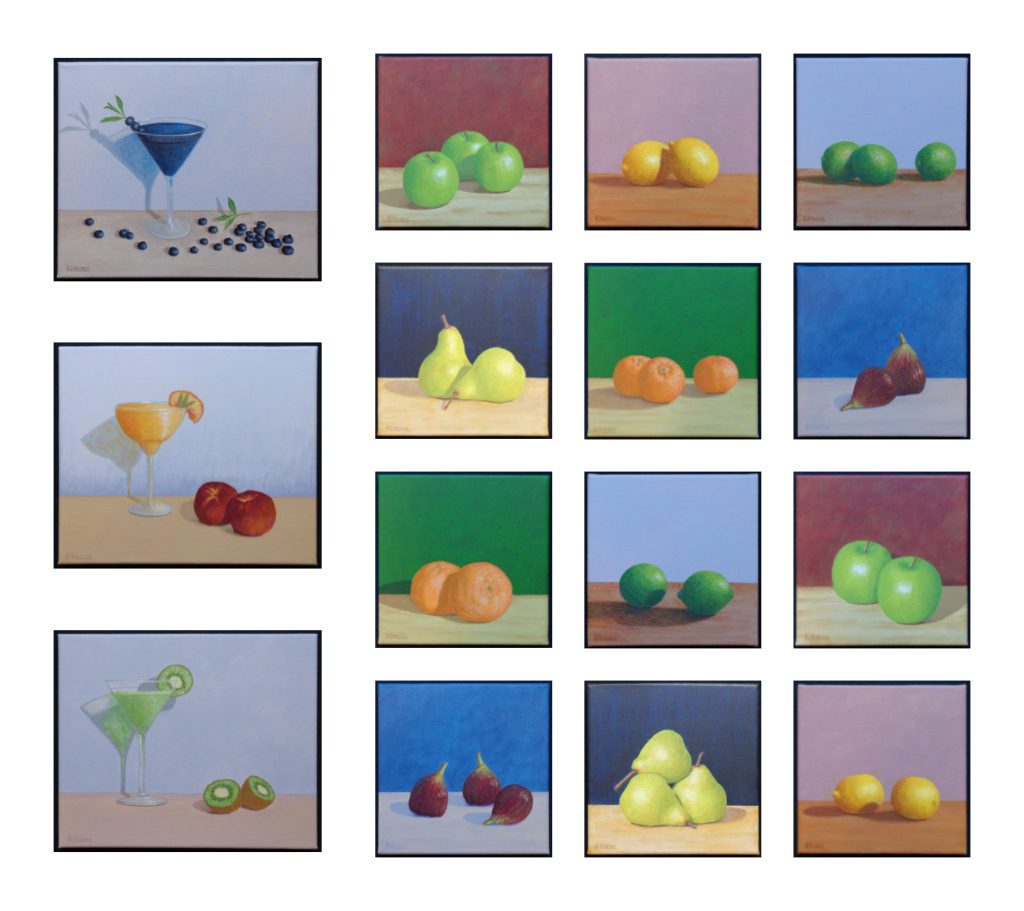 A Feast of Fruit Still Life Exhibition Paintings (November 2022) by Katarina Hackman