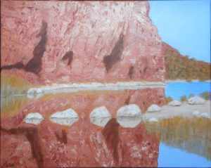 "Reflections, Glen Helen Gorge NT" 2020 [40.5x51cm]