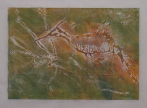 "Sea Dragon Memory" 2013 [Collagraph, 21x 30cm]